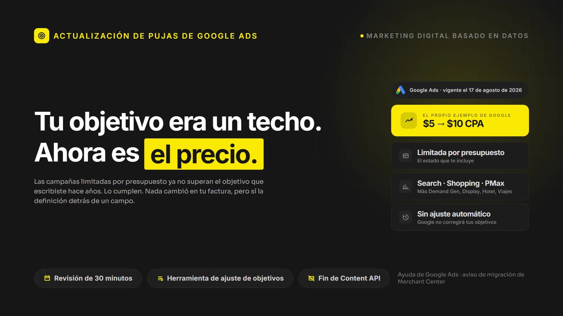Google Ads cambió una sola regla. Ahora tu objetivo es el precio.