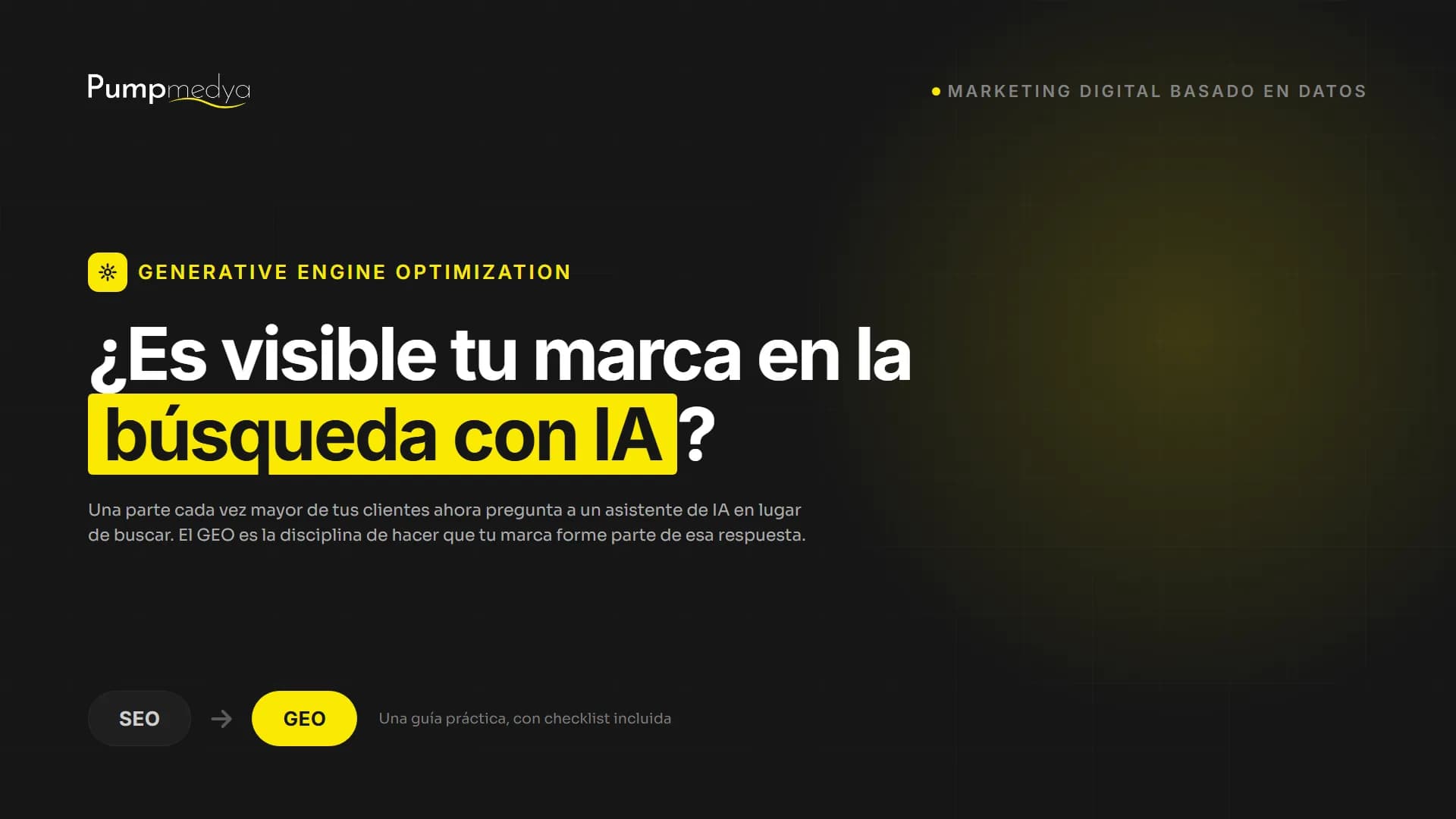 ¿Su marca es visible en la búsqueda con IA? Portada de la guía GEO