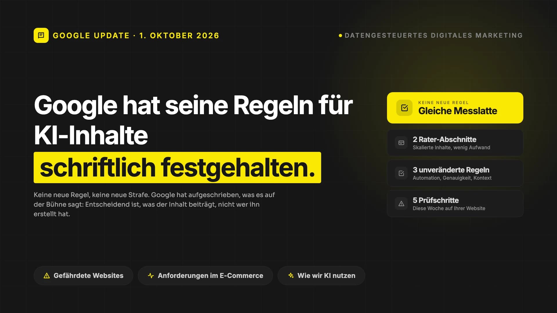 Google hat seine Regeln für KI-Inhalte aktualisiert. Das hat sich geändert.