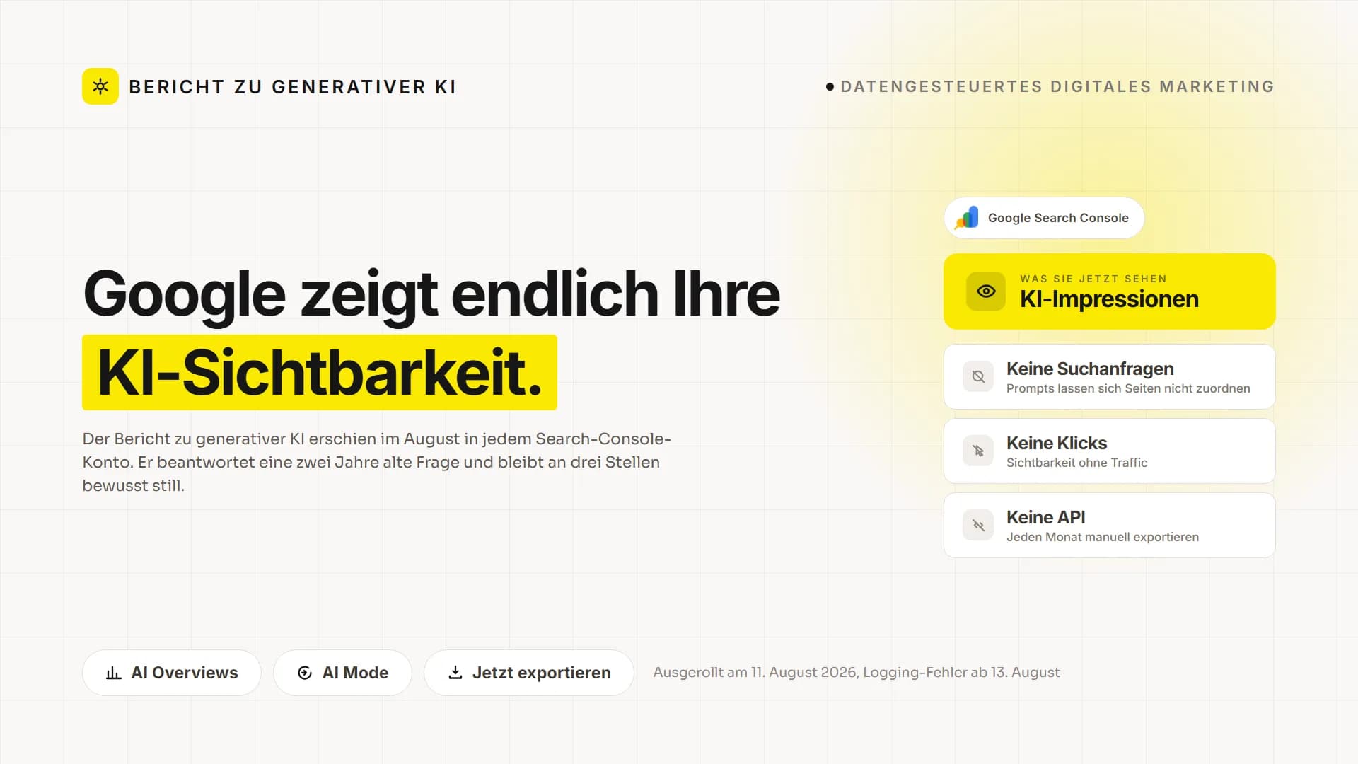 Google zeigt jetzt, wo KI Ihre Website ausspielt. Was der Bericht Ihnen nicht verrät