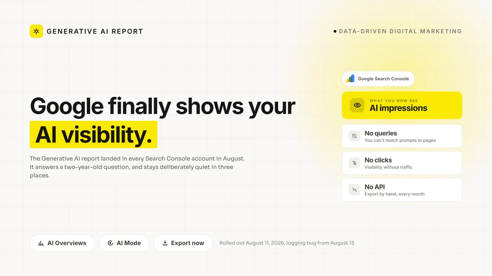 Google Now Shows Where AI Surfaces Your Site. Here Is What the Report Will Not Tell You