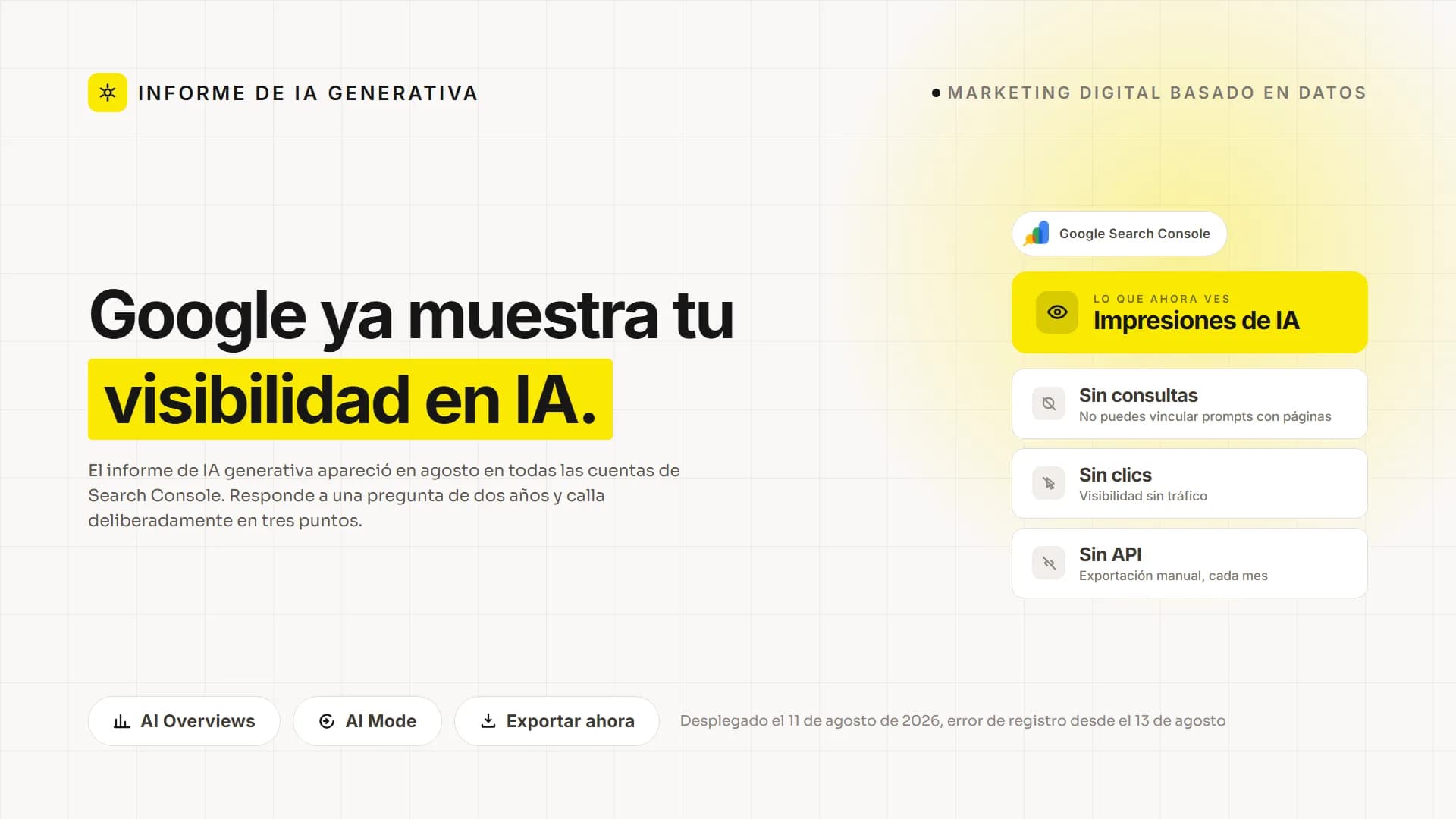 Google ya muestra dónde la IA enseña tu sitio. Esto es lo que el informe no te dirá