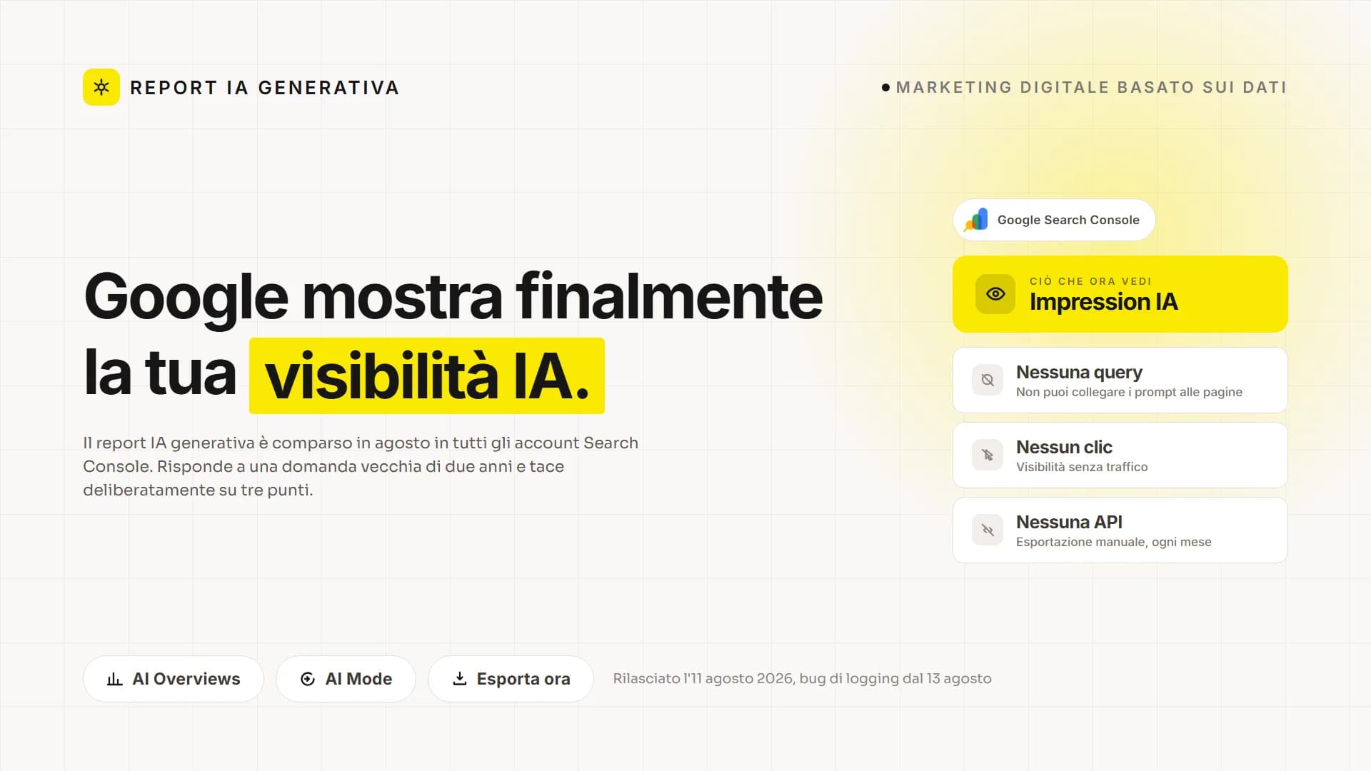 Google ora mostra dove l’IA fa apparire il tuo sito. Ecco cosa il report non ti dirà