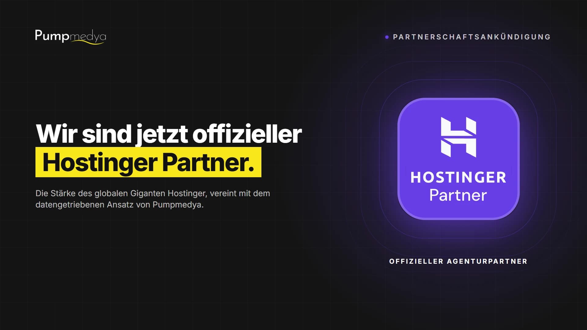 Pumpmedya ist jetzt offizieller Hostinger Partner