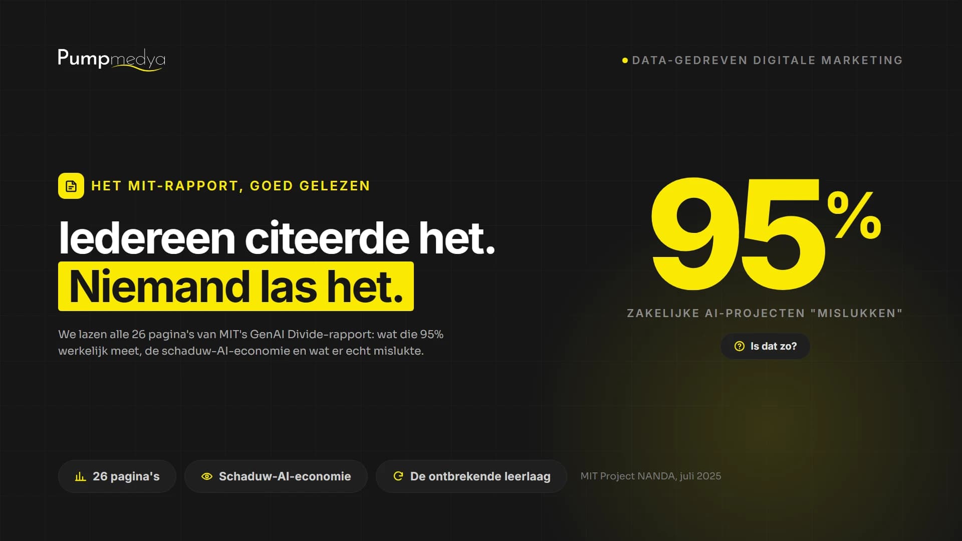 Mislukt echt 95% van de AI-projecten in bedrijven? Het MIT-rapport nauwkeurig gelezen