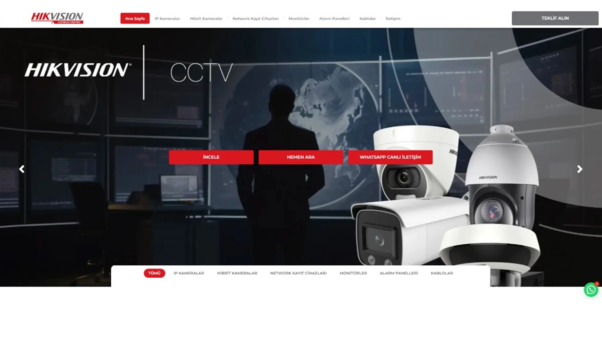 The Hikvision Türkiye landing site on desktop