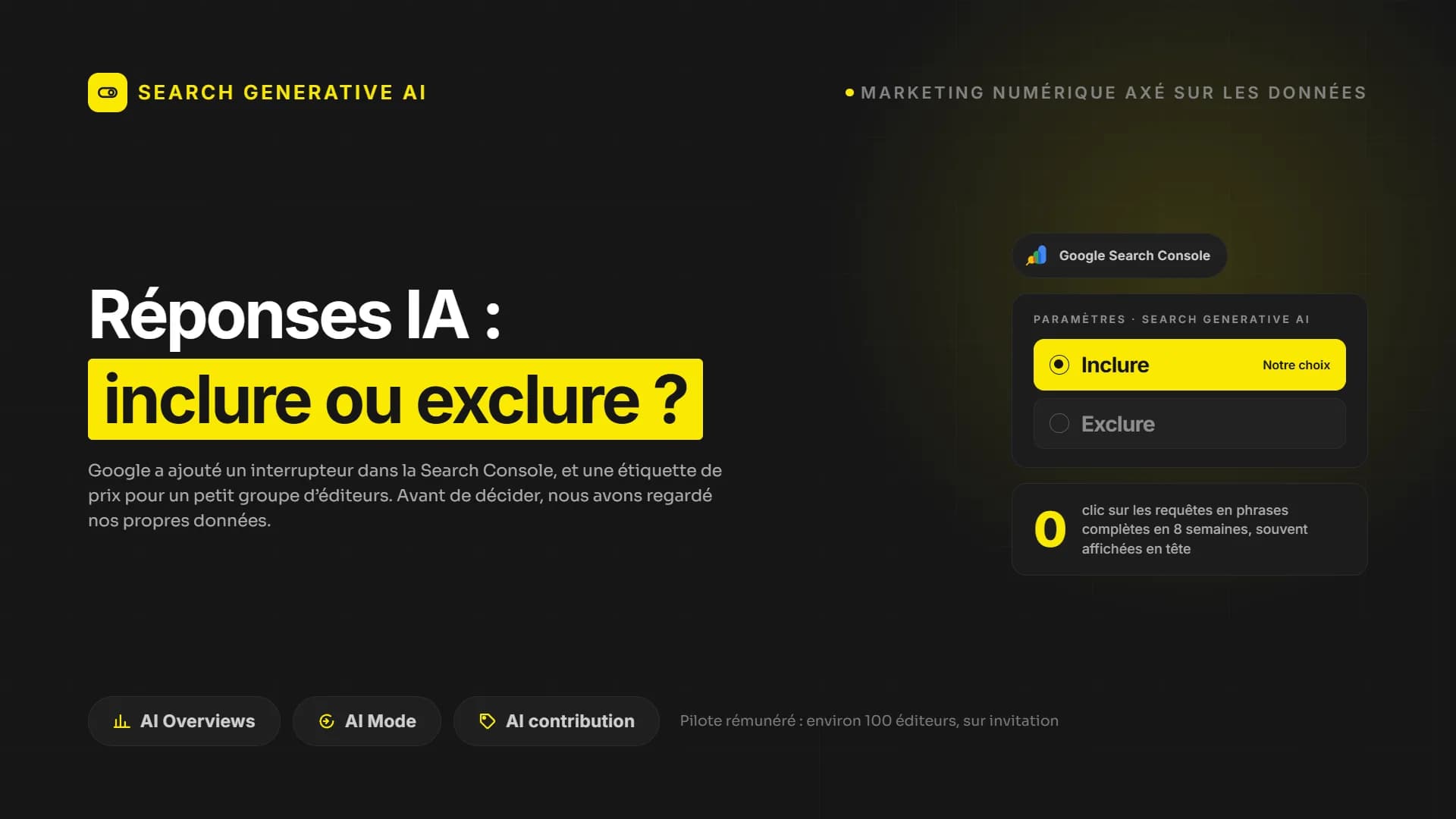 Google a désormais un bouton pour couper les réponses IA, et une étiquette de prix. Nos données disent lequel compte.