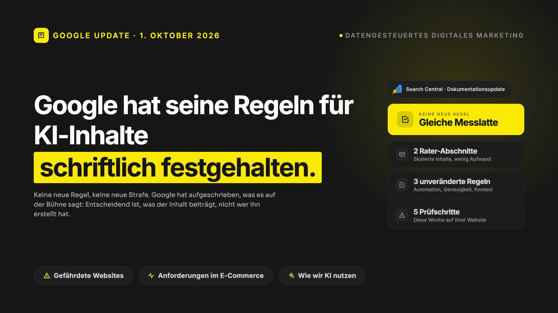 Google hat seine Regeln für KI-Inhalte aktualisiert. Das hat sich geändert.