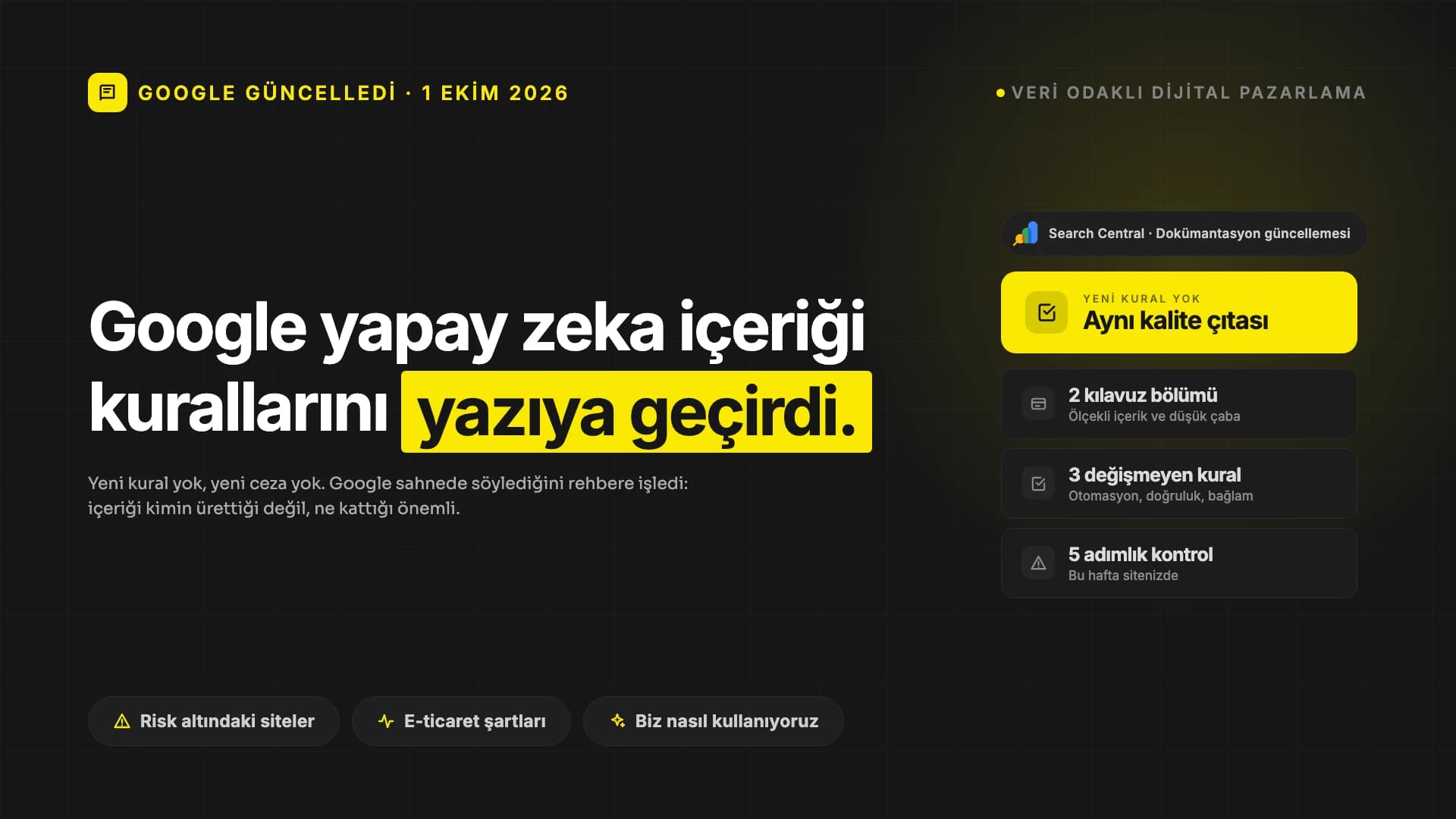 Google Yapay Zeka İçeriği Kurallarını Güncelledi. Sitenizde Ne Değişiyor?