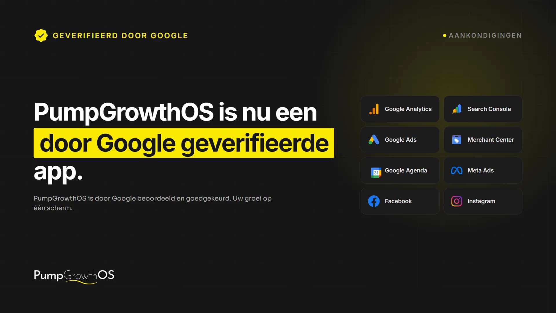 PumpGrowthOS is nu officieel een door Google geverifieerde app