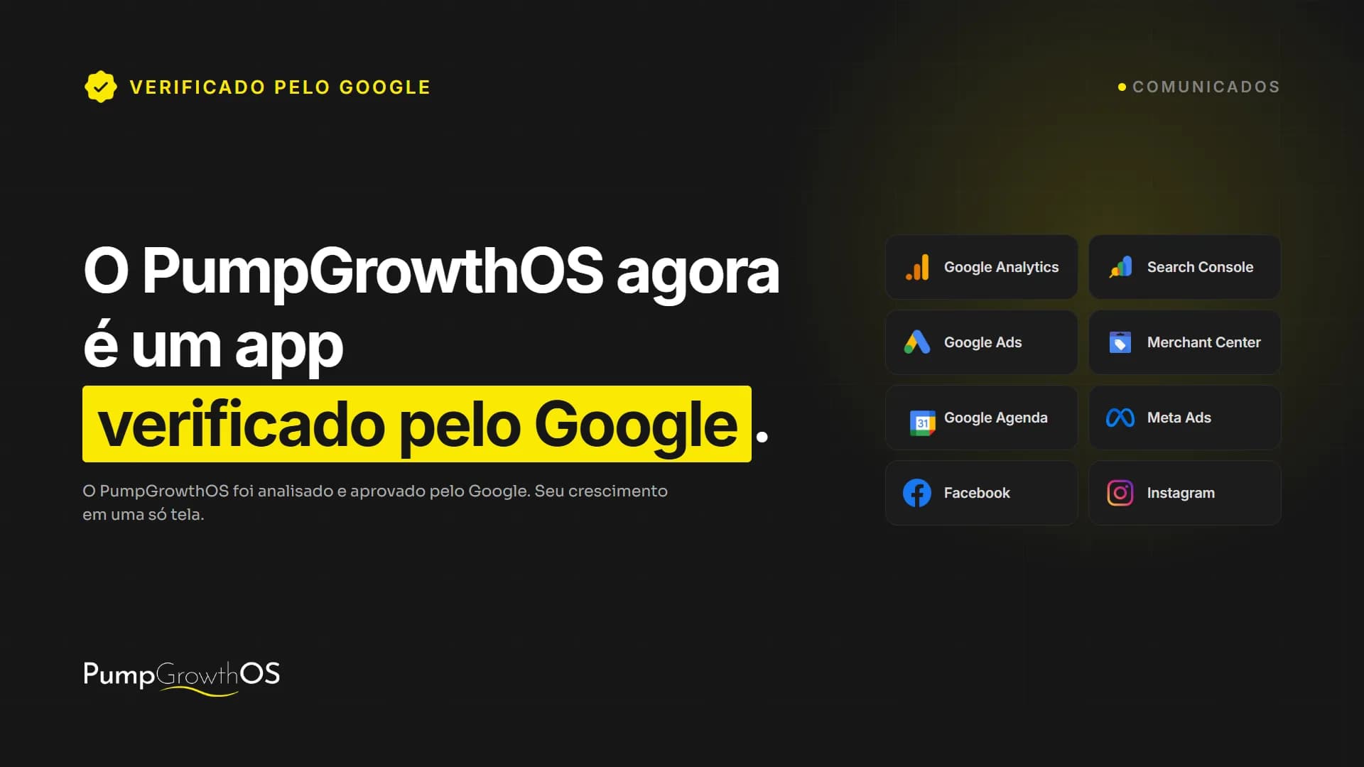 O PumpGrowthOS agora é oficialmente um app verificado pelo Google