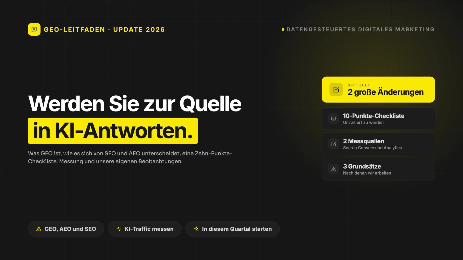 So wird Ihre Marke von KI-Suchen zitiert: Ein praxisnaher Leitfaden zur Generative Engine Optimization (Update 2026)