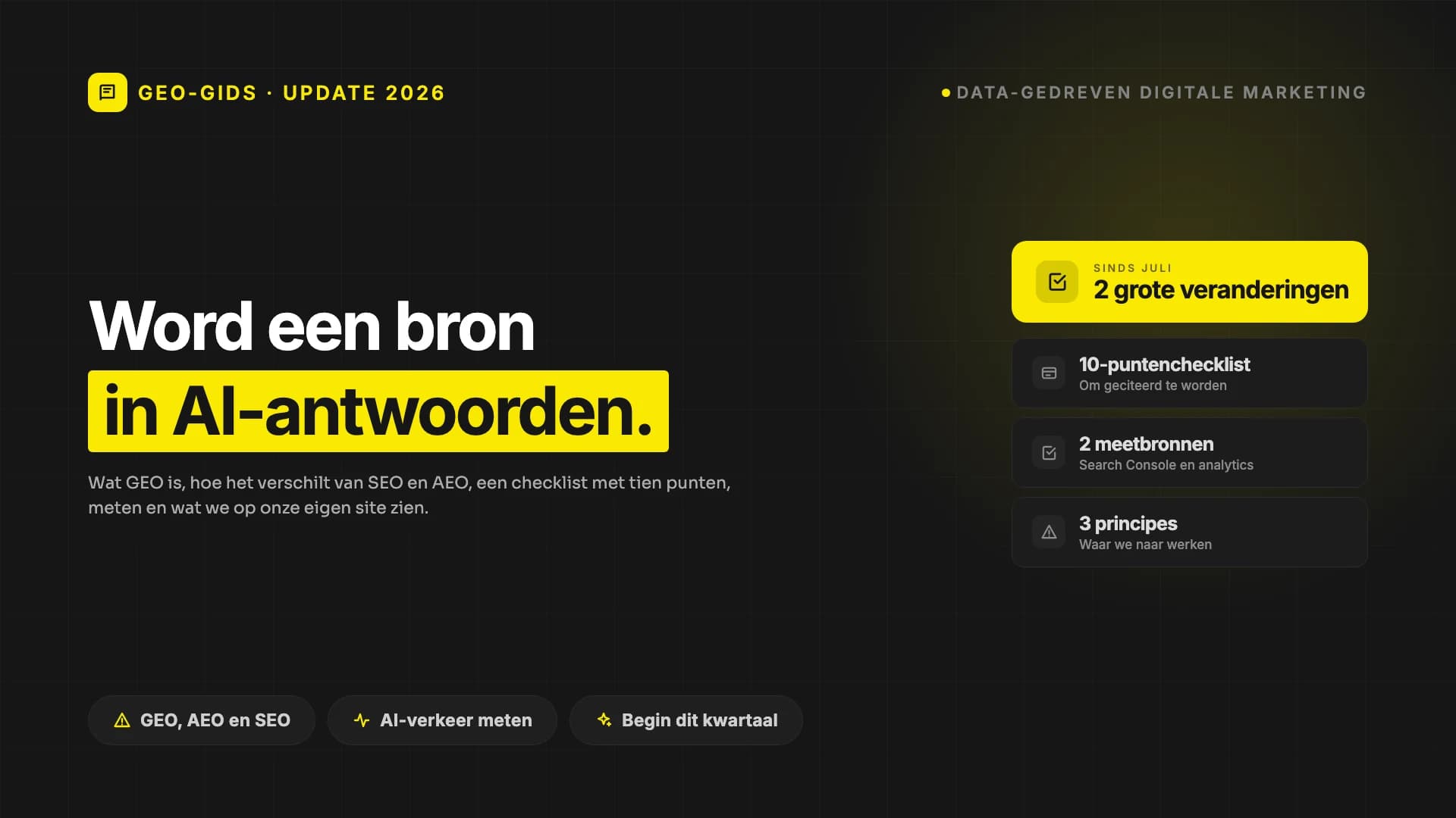 Zo wordt je merk geciteerd door AI-zoekmachines: een praktische gids voor generative engine optimization (update 2026)