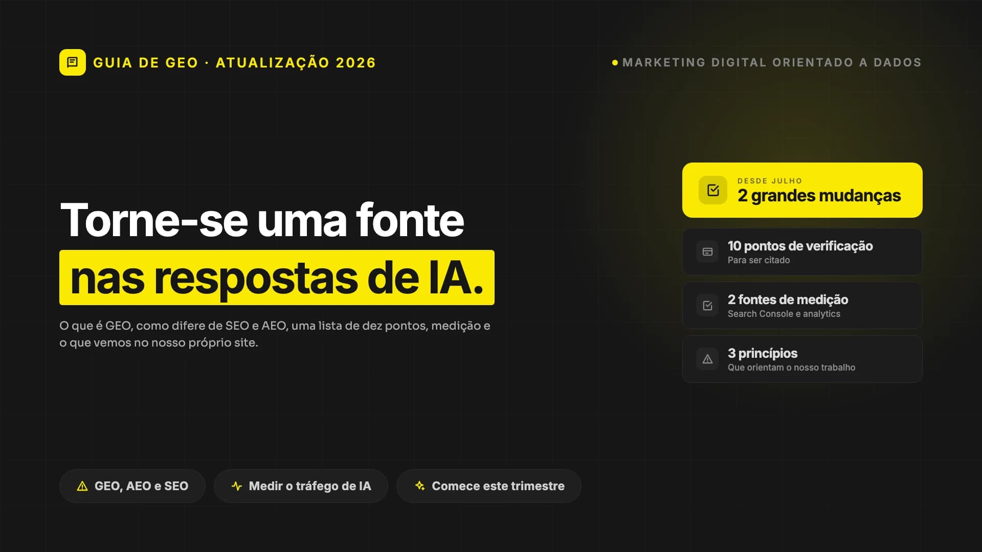 Como fazer a pesquisa com IA citar a sua marca: guia prático de Generative Engine Optimization (atualização 2026)