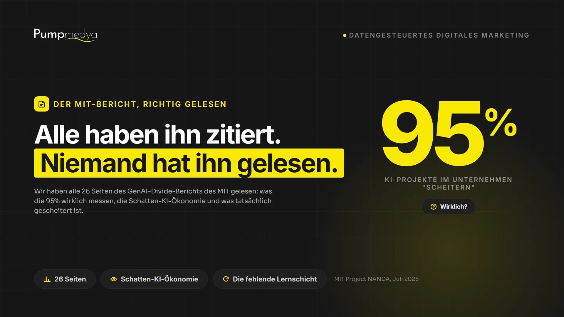 Scheitern wirklich 95% aller KI-Projekte in Unternehmen? Der MIT-Report, genauer gelesen