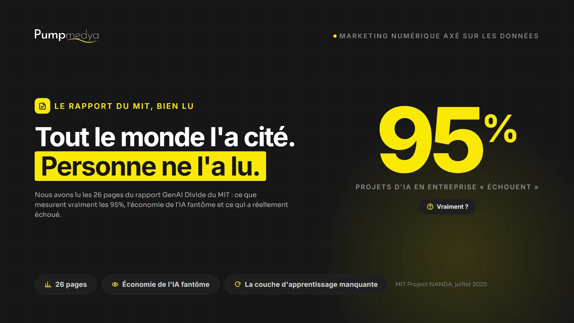 95% des projets d'IA en entreprise échouent-ils vraiment ? Une lecture attentive du rapport du MIT