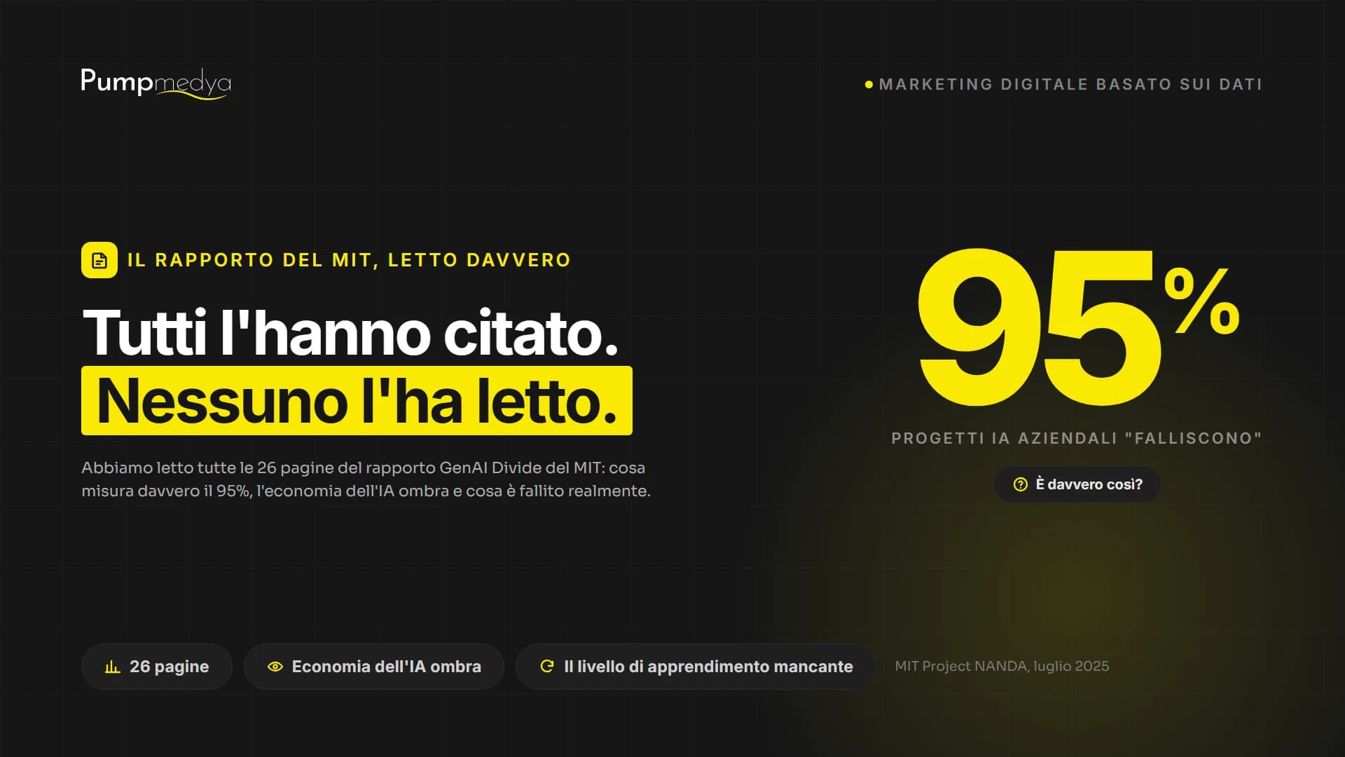 Il 95% dei progetti di IA aziendale fallisce davvero? Una lettura attenta del report del MIT