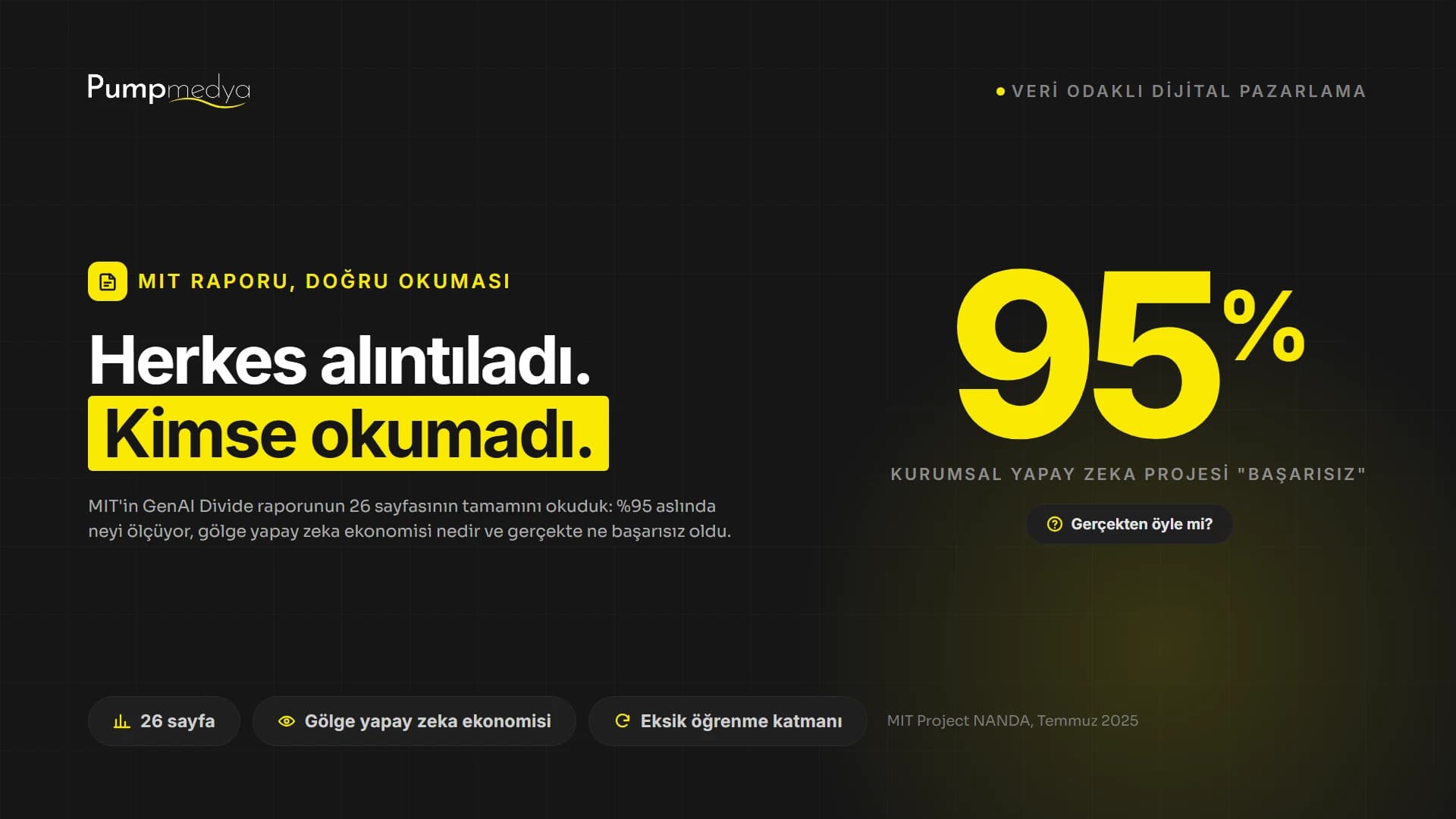 Yapay Zeka Projelerinin %95'i Gerçekten Başarısız mı? MIT Raporunu Bir de Böyle Okuyun